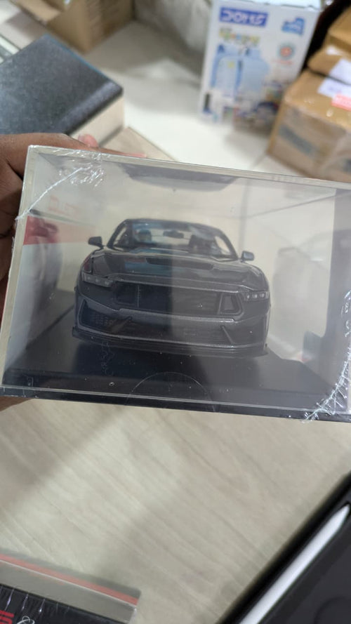 1:24 2024 Ford Mustang Dark Horse Diecast (acrylic Box packing) silver colour